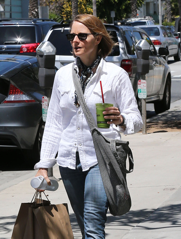 Recently Married Jodie Foster Shopping In Los Angeles