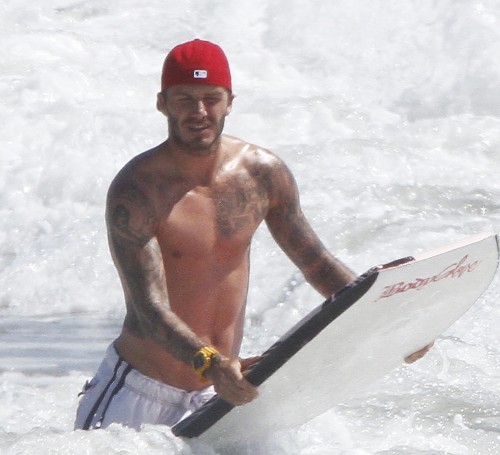 Shape de Plage et Le mec du jour: David Beckham fait du bodyboard