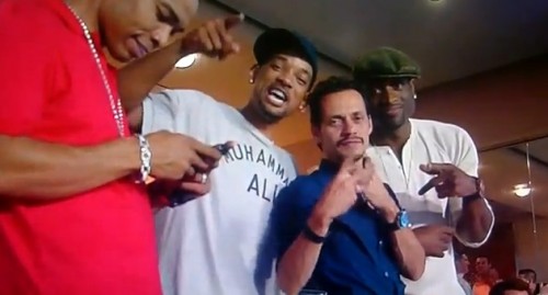 Marc Anthony et Will Smith ensemble à un match des Patriots VS Dolphins