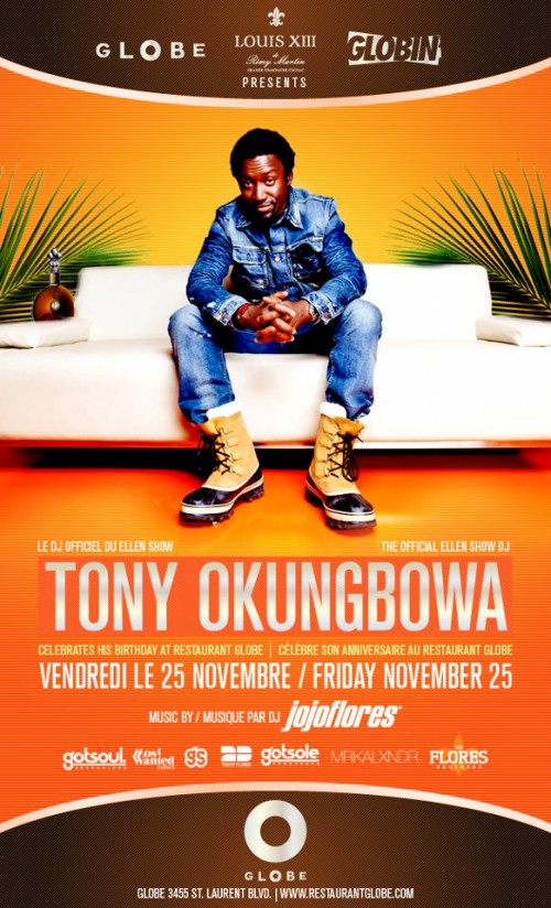 Le DJ du Ellen Degeneres Show, Tony Okungbowa, fêtera son anniversaire au Globe ce vendredi