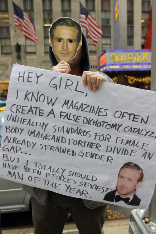 Manifestation pour que Ryan Gosling soit élu l'homme le plus sexy de la planète!