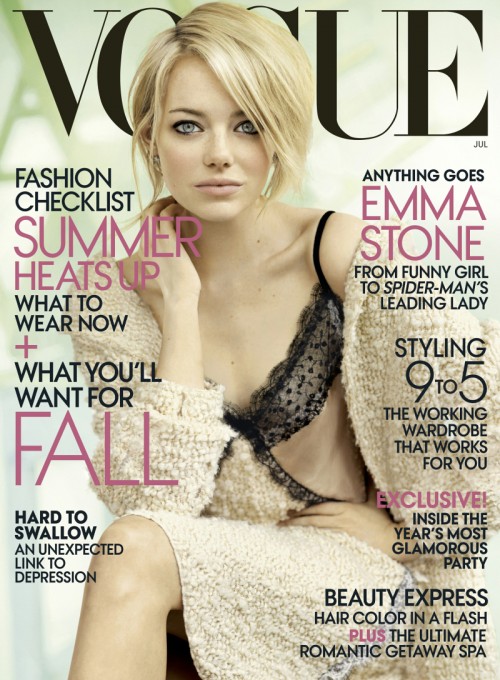Emma Stone sur le cover du Vogue Magazine