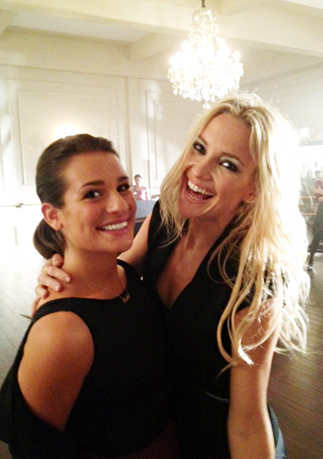 Lea Michele et Kate Hudson sur le plateau de Glee