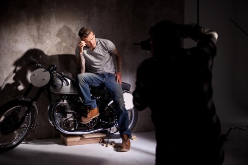David Beckham en shooting pour son parfum The Essence
