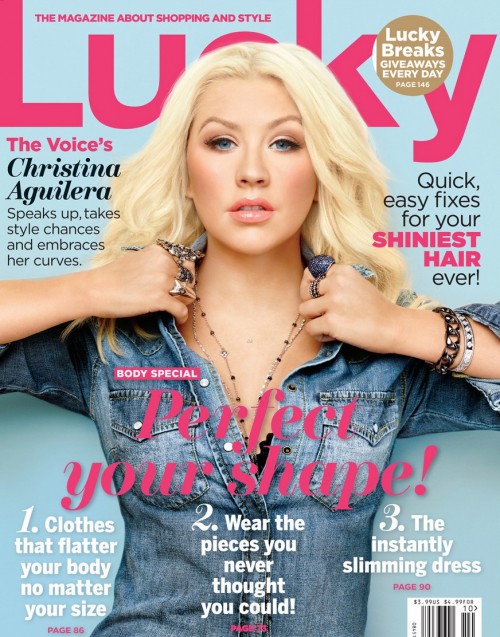 Christina Aguilera sur le cover du Lucky Mag