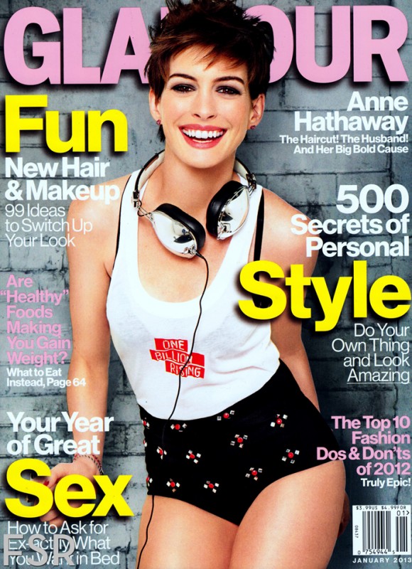 Anne Hathaway est FUNKY sur le cover du Glamour