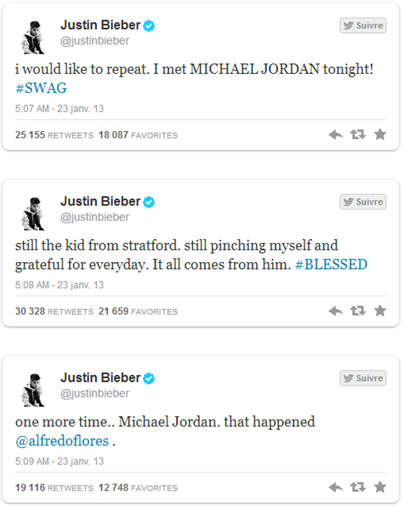 Justin Bieber rencontre son idole Michael Jordan 