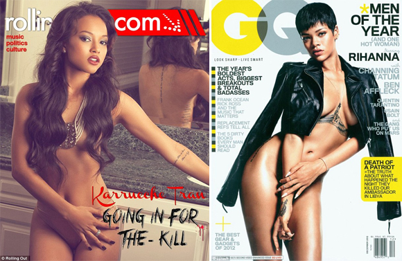 Rihanna nue pour GQ et Karrueche Tran nue pour Rolling Out - Dans le RING