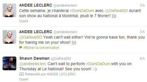 Andrée-Anne Leclerc chantera avec Shawn Desman au National de Montréal