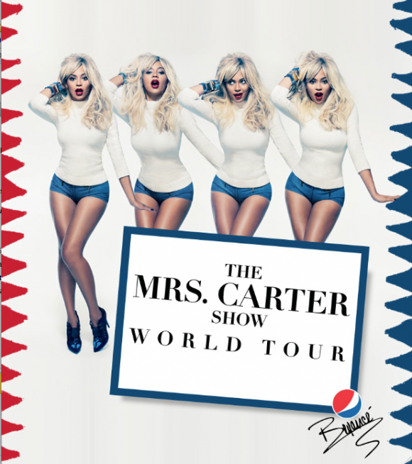 Beyoncé plus blanche et blonde platine que jamais pour sa publicité de The Mrs.Carter Show World Tour