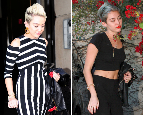 Miley Cyrus a les cheveux bleus 