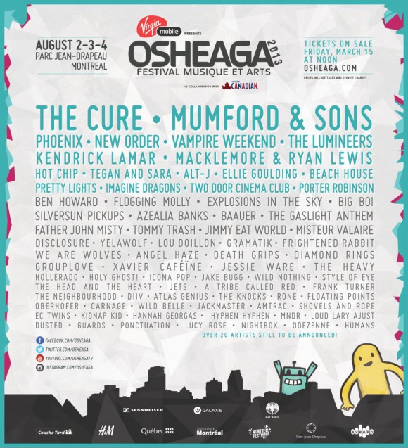 La programmation OSHEAGA 2013