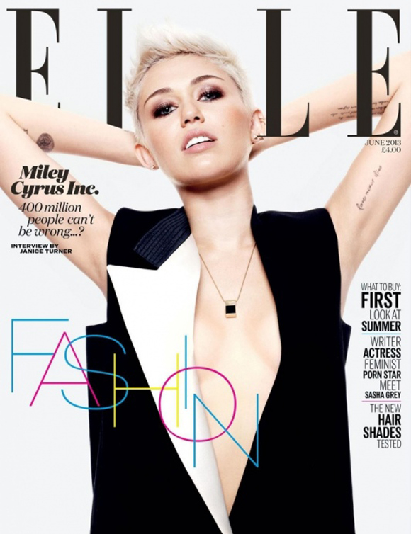 Miley Cyrus est décolletée sur le cover du Elle UK 