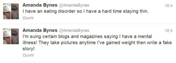 Amanda Bynes a des troubles alimentaires et a de la difficulté à garder la ligne