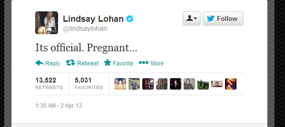 Lindsay Lohan publie qu'elle est enceinte sur son compte Twitter 