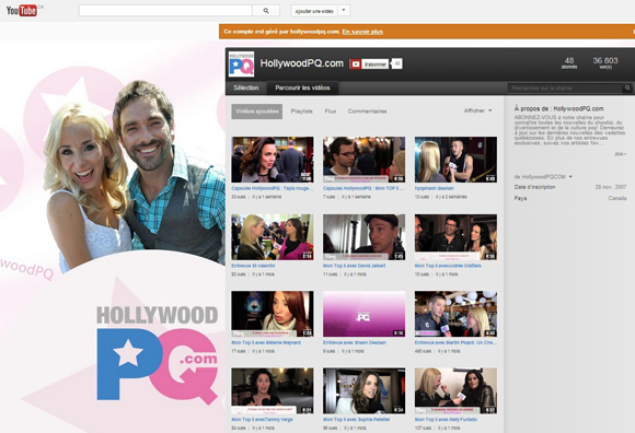 HollywoodPQ a maintenant sa chaîne YouTube