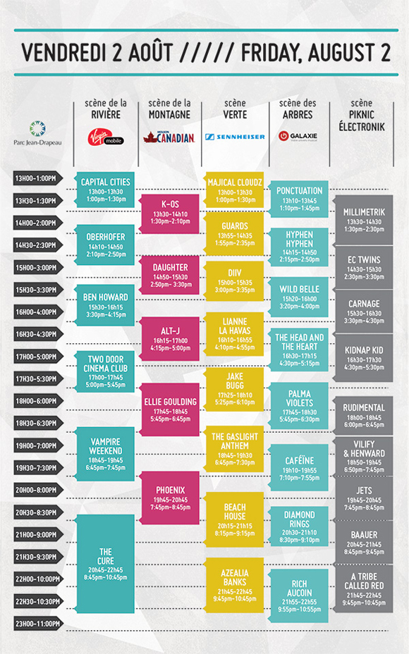 OSHEAGA dévoile l'horaire détaillé du festival