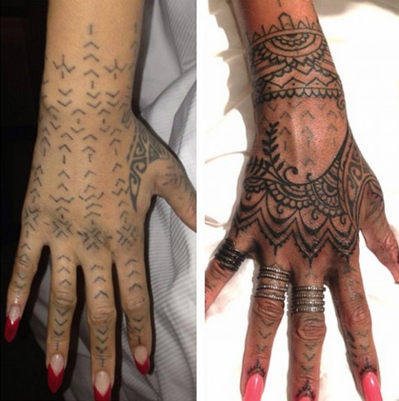 Le nouveau tatouage sur la main de Rihanna a pris 11 ...