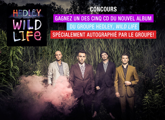 Gagnez un des cinq CD AUTOGRAPHIÉ du groupe HEDLEY, Wild Life