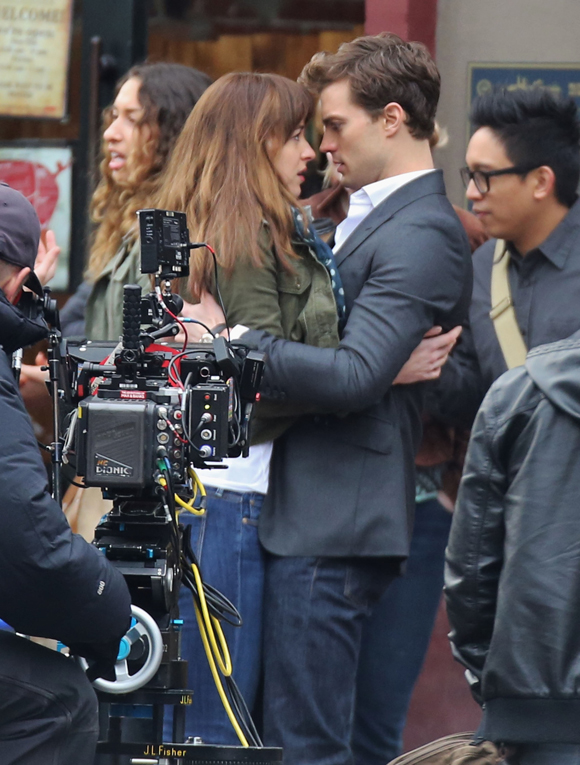 Dakota Johnson & Jamie Dornan Film 'Fifty Shades Of Grey'