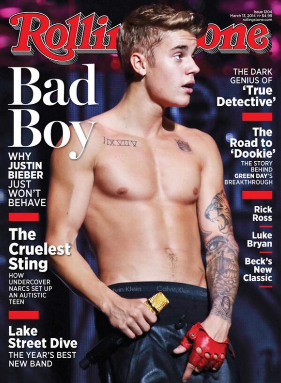Les abdos de Justin Bieber sur le Rolling Stone