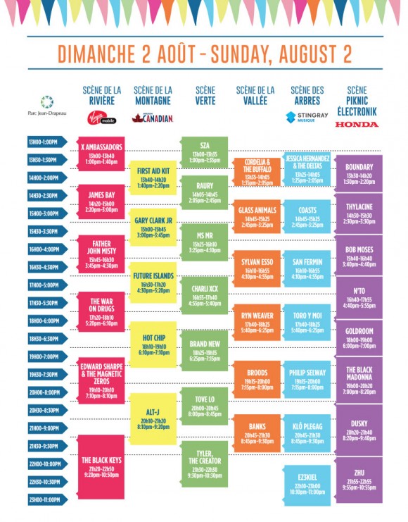 Osheaga dévoile son horaire quotidien