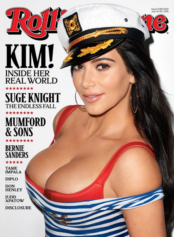 La voluptueuse poitrine de Kim Kardashian prend toute la place sur le Rolling Stone