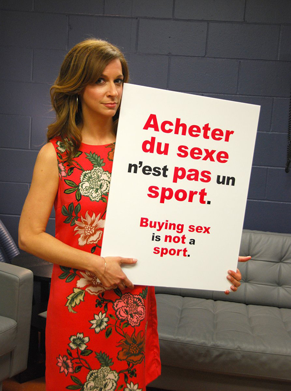 Marie-Soleil Michon et Koriass pour la campagne Acheter du sexe n'est pas un sport